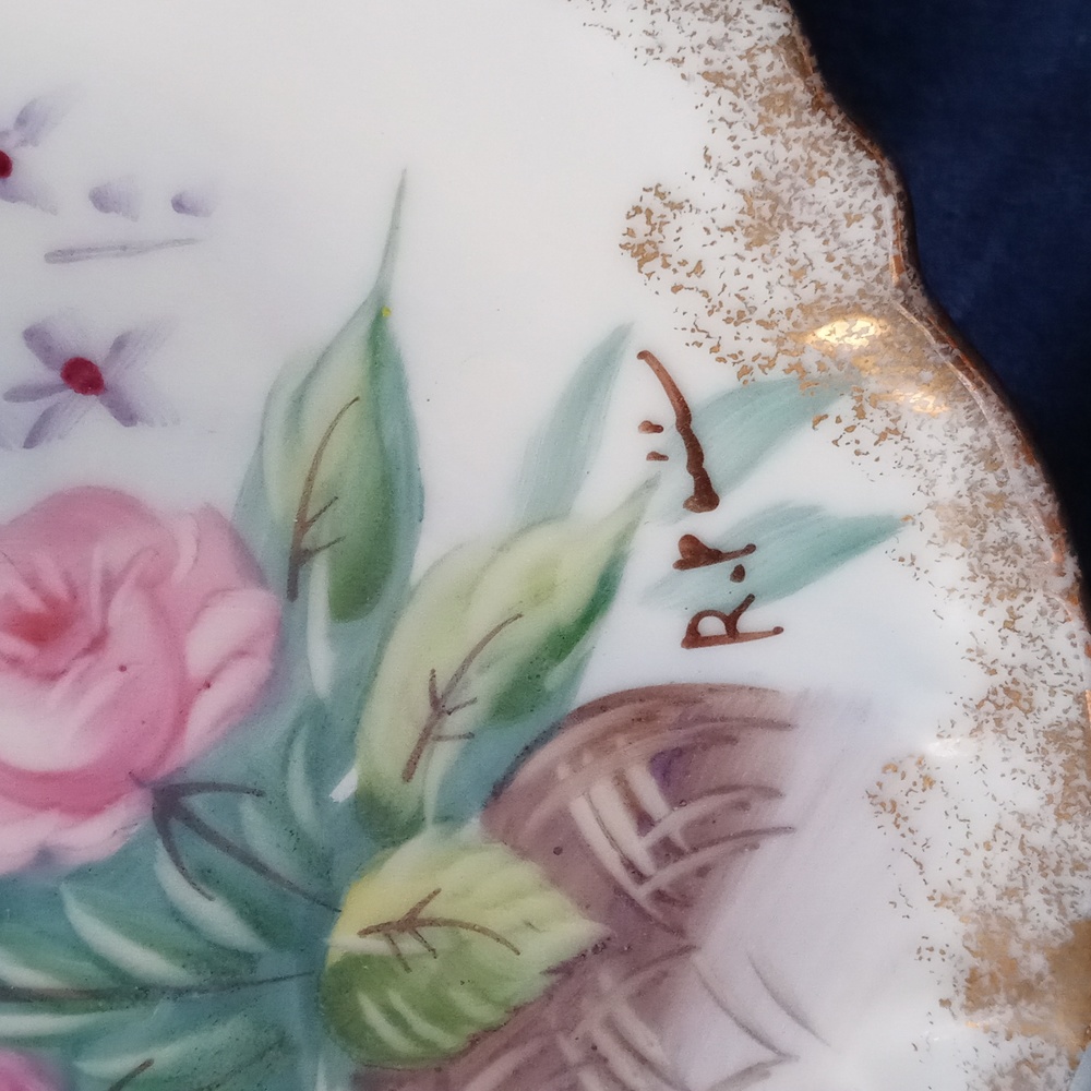 VTG Painted Roses Plate - Picture 2 of 3